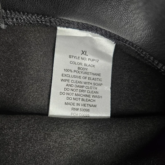 CI Sono Black Faux Leather Leggings Stretch Vegan Leather NWOT Ladies Size XL - Picture 5 of 11